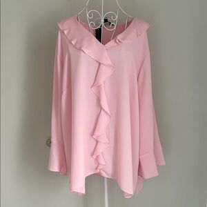 Investments Soft Pink Ruffle Blouse
